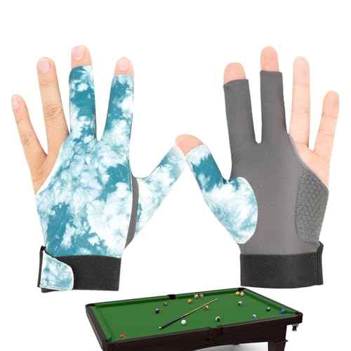 Billard-Queue-Handschuhe, 3-Finger-Billard-Handschuhe, rutschfest, hochelastisch, verstellbare Dichtheit für Karom-Sport, passend für rechte oder linke Hand von Generisch