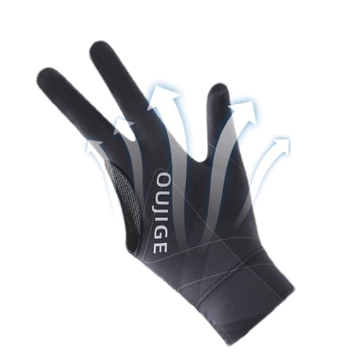 Billardhandschuhe – verstellbare Snookr-Handschuhe, geeignet und bequem, 3-Finger-Queue-Handschuh für linke Hand, entworfen für Billard-Handschuhe, für Sport, Snookr und Billard-Shooter, 9,5 cm von Generisch
