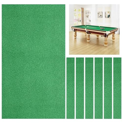 Billardtisch-Filz, 2,1 m, 2,4 m, 2,7 m, Billard-Tischdecke mit 6 Seitenstreifen, blaues Billardtuch für Indoor-Sportspieltisch (Farbe: Grün, Größe: 9) von Generisch
