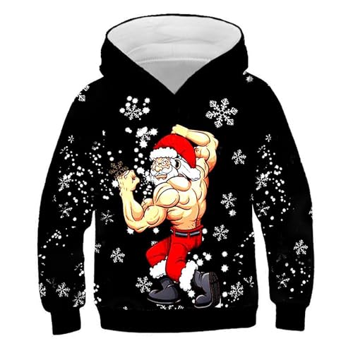 Black Friday, Weihnachtshoodie Männlich Lustig Warm Hoodie Weihnachten Herren - Hoodies Mode Weihnachtspullis Rundhals Kapuzenshirt Casual 3d Druck Christmas Kapuzenpullover Mit Taschen Unisex Sweatsh von Generisch