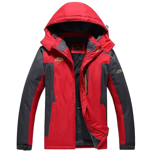 Black Friday Angebote 2024, Winterjacke Herren Winddicht Warm Gefüttert Skijacke - Outdoorjacke Wasserdicht Verdickt Wintermantel mit Abtrennbarer Kapuze Funktionsjacke für Wandern Fahrrad Camping von Generisch