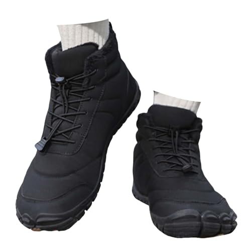 Black Friday Angebote 2024 Ab Wann Datum,Winter BarfußSchuhe Winterstiefel Herren Damen Winterschuhe Warm Wasserdicht Schneestiefel GefüTtert Winter rutschfeste Barfuss Schuhe Unisex 010 Schwarz,40 von Generisch