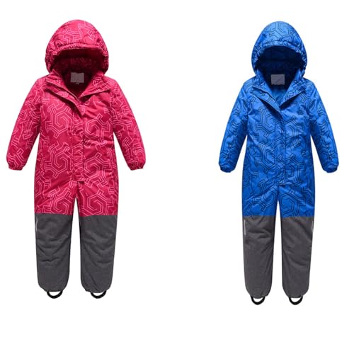 Black Friday Angebote 2024 ab wann, Schneeanzug Baby Kinder Jungen Verdickt Skianzug Mädchen Unisex Warm Schneeoverall mit Abnehmbarer Kapuze und Taschen Skioverall Wasserdicht und Winddicht von Generisch