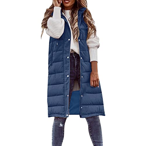 Black Friday Steppweste Lang Damen Longweste Damen Steppweste Lang Jacke Weste Daunenweste Daunenjacke Kapuzenweste Warm Winterweste Mit Kapuze ReißVerschluss Marine,XL Black Friday Steppweste Lang Damen Longweste Damen Steppweste Lang Jacke Weste Daunenweste Daunenjacke Kapuzenweste Warm Winterweste Mit Kapuze ReißVerschluss Marine,XL von Generisch