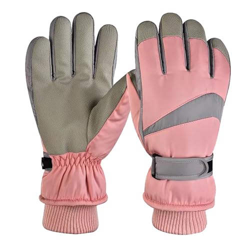 Blaue Handschuhe Prinzessin und Skihandschuhe mit 10 Touchscreen-Fingern und bequemem, mehrlagigem, elastischem Handgelenkband Lange Handschuhe Schwarz (Pink, One Size) von Generisch