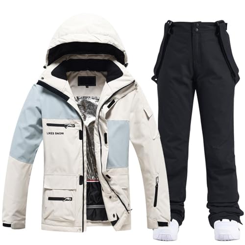 Blitzangebote, Skianzug Herren 2 Teilig Warm Skibekleidung - Schneemantel Wasserdicht Snowboard Jacke Männer Elastizität Winterkleidung Winter Tracksuit Schneeanzug Und Hosen Warme Skijacke von Generisch