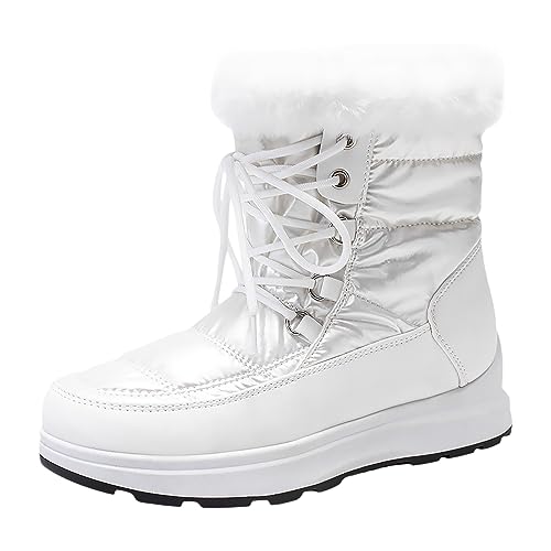 Blitzangebote des Tages Aktuell Damen Winterschuhe Warme Schuhe Gefütterte Turnschuhe Barfußschuhe Winter Boots Women Damenschuhe Größe 43 Shoes Sportschuhe Weiß,39 von Generisch