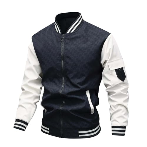 Bomberjacke Herren Leichte Sommerjacke - Jacke Sommer Bomber Jacket Langarm Casual Jacken Mit Taschen Fliegerjacke Dünne Windjacke Pilotenjacke Sommerjacken Freizeit Collegejacke Fahrradjacke von Generisch