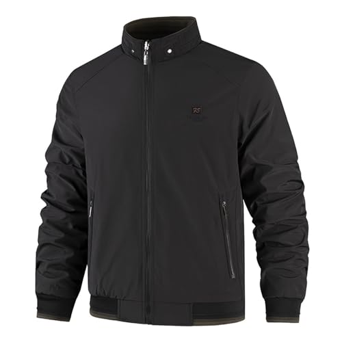 Bomberjacke Herren Leichte Sommerjacke - Sommer Mit Taschen Fliegerjacke Langarm Übergang Casual Herrenjacke Übergangsjacke Reißverschluss Lässige Winddichte Bomberjacken Mäntel Windbreaker von Generisch