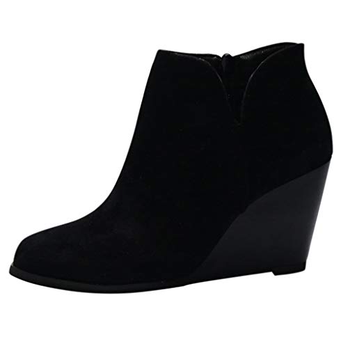 Boots Damen Britische Stiefel Schuhe Klein Gummistiefel Obermaterial Chic & Stylisch Trendy Blockabsatz Chelsea Knöchel Anti-Rutsch Chunky Heel Highstiefel Absätze Kurze Retro von Generisch