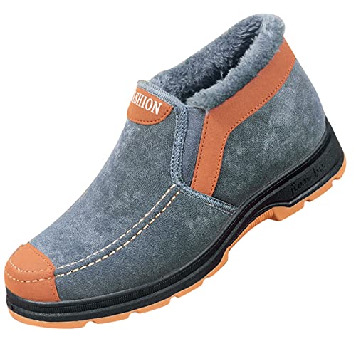 Boots Herren, Winterschuhe Herren Barfußschuhe Winter Mittelhohe Trekkingschuhe rutschfeste Outdoor Schuhe Warm Gefüttert Wanderschuhe mit Fußgewölbeunterstützung Winterstiefel Wasserdicht Sneaker von Generisch