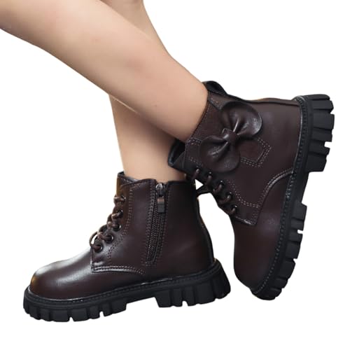 Boots Mädchen 35 Isolierung Einfarbig Kleinkindschuhe Kinder Outdoor Stiefel rutschfest Warme Schneestiefel Atmungsaktiv Mädchen Kinderschuhe Weichsohlen Kurze Trekkingschuhe Boots von Generisch