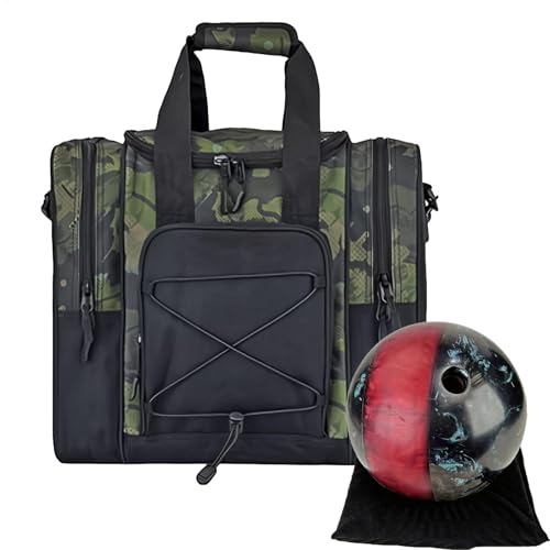 Bowlingkugel -Beutel - Totentasche Bowlingbeutel 1 Ball - Multifunktionale Handtasche mit gepolstertem Innenraum, Verstellbarer Gürtel, Passt Bowlingkugel, Schuhe, Handtuch für Männer Frauen von Generisch