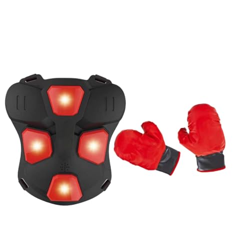 Box-Brustschutz, Box-Pouching-Pad | Musical Punching Jacket LED-beleuchteter Taekwondo-Brustschutz für Kinder mit Handschuhen | Kinder-Box-Schutzausrüstung, Oberbauch-Schutzpolster für -Fitnessstudio von Generisch