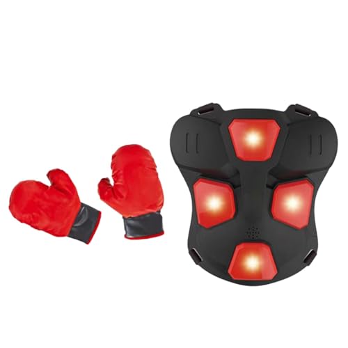 Box-Brustschutz, Box-Pouching-Pad - Musical Punching Jacket LED-beleuchteter Taekwondo-Brustschutz für Kinder mit Handschuhen | Kinder-Boxschutzausrüstung für das -Fitnessstudio von Generisch