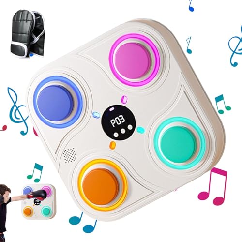 Box-Musik-Trainingsgerät,Musik-Boxgerät, Wandmontierte Musikboxmaschine, Stanzmaschine mit Handschuhen, Training Light Sport Toy Wiederaufladbarer Boxtrainer für das Fitnessstudio von Generisch