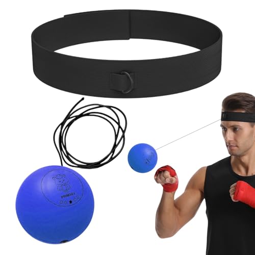 Box-Reflexball - Box-Reaktionsball mit Kopfband | Fokuss- und Hand-Augen-Koordinationstraining | Kopfmontierter Getriebe-Boxball | Box-Speedball für Boxliebhaber, Anfänger von Generisch