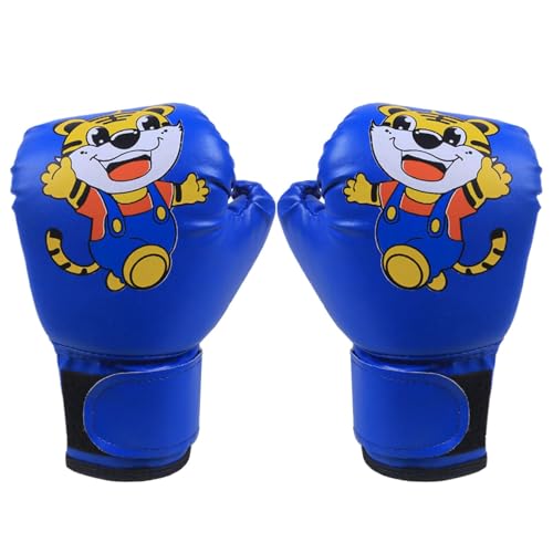 Box-Trainingshandschuhe | strapazierfähige Trainingshandschuhe aus PU-Leder mit Cartoon-Design | atmungsaktive Junior-Sparring-Handschuhe für Kickboxen, Boxsack, Muay Thai, MMA von Generisch