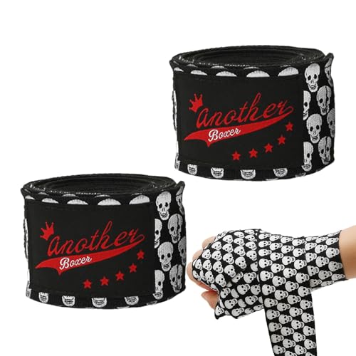 Boxbandagen – 3 m große gruselige Totenkopf-Bandagen für Boxhandschuhe, Schutzausrüstung, professionelle Muay Thai, elastische Bandagen für Erwachsene, Männer, Frauen von Generisch