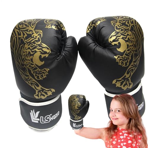 Boxhandschuhe für Erwachsene mit Tiger-Druck, PU-Leder, Schlag-Trainingshandschuhe, Kampf-Match-Handschutz, Handschuhe, Uni, Sport, Fitness, Handschuhe von Generisch