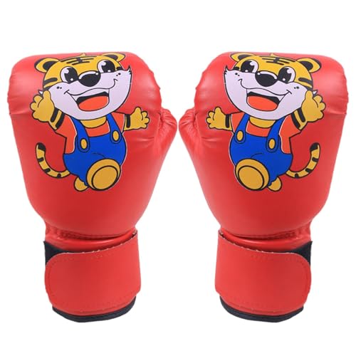 Boxhandschuhe für Kinder,Muay-Thai-Handschuhe für Kinder,PU-Leder-Cartoon-Muster-Junior-Handschuh für das Training | Training Boxhandschuhe Sparring Boxhandschuhe für Boxsack, Kickboxen, Muay Thai, MM von Generisch