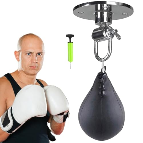 Boxing Speed Bag, Speed Punching Ball, Aufblasbarer Boxsack, Heavy Duty Boxing Set für Frauen Männer Erwachsene Home Gym Training Fitnessgeräte für Geschwindigkeit und Koordinationspraxis 9.0 cm von Generisch