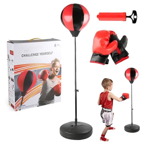 Boxing Toy, Punch Bag Set Toy, Punching Bag Sport Set and Gloves, Kids Boxing Set, Height Adjustable Punching Bag Sport Toy Punching Bag Set Toy with Gloves for Boys Aged Over 13 von Generisch