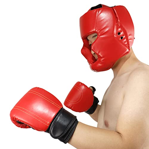 Boxkopfbedeckung – Vollgesichtskopfschutz, Kinder-Sparring-Kopfbedeckung, MMA-Training, Kickboxen, Sparring, Kampfsport, Kopfschutz, verstellbare Passform, Wrestling-Kopfbedeckung für Männer, Frauen, von Generisch