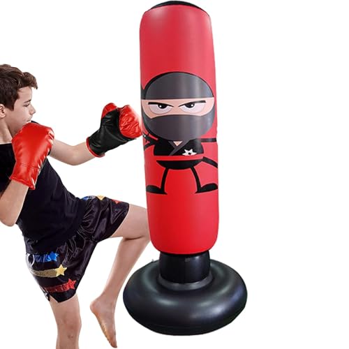 Boxsack Karate,Boxsack für Kinder, 65 Zoll Stabiler aufblasbarer Boxsack, Stabiler aufblasbarer Boxsack, aufblasbarer Boxsack für Boxausrüstung für Kinder von Generisch