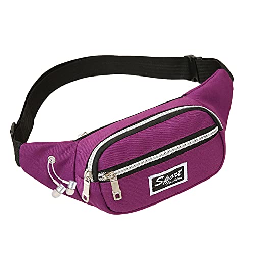 Brieftasche Tasche Herren Outdoor und Multifunktional Damen Sport Tasche Handy Hüfttaschen Eisbeutel Hüftgurt, violett, 28X4X10 von Generisch