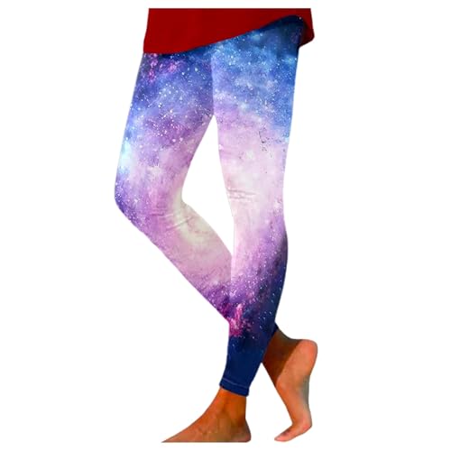 Bunte Leggings Kostüm Weltall Damen, Galaxy Leggings Damen Hohe Taille Galaxy Kostüm Damen Bedruckte Bunte Leggings Yoga Hose Stretchy Yogahose Render Hosen Frauen Planeten Kostüm von Generisch