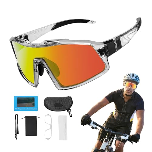 Bunte polarisierte Fahrradbrillen,Farbpolarisierte Reitbrillen,Polarisierte Sonnenbrille für Straßenfahrten | Rennradbrille mit Polarisation zum Laufen, Wandern, Radfahren, Klettern von Generisch