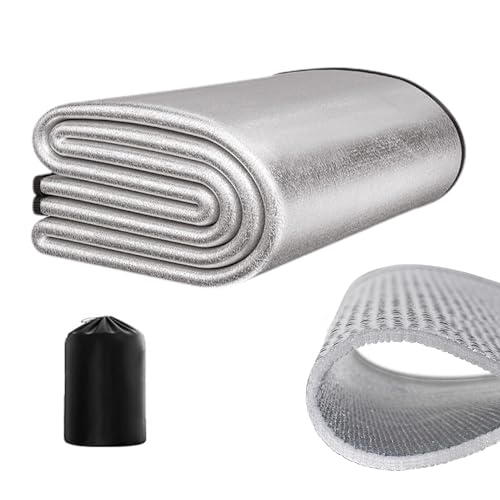 Camping-Isoliermatte – Isomatte Camping | Aluminiumfolie Campingunterlage | wasserdichte Campingmatte | Faltbare Wander-Wärmekissen mit Aufbewahrungstasche, faltbare Reise-Schlafmatte Outdoor von Generisch