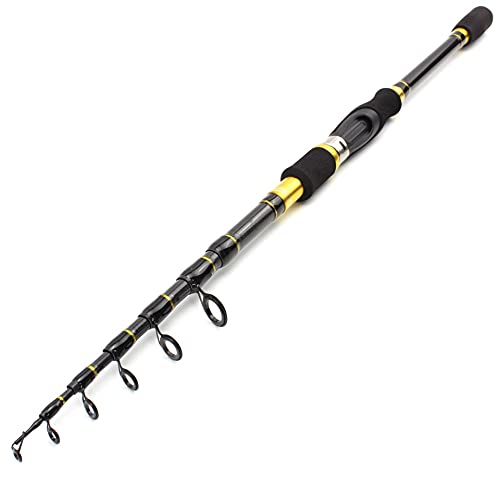 Carbon M Power Lure 7G -28G 1,8m - 2,7 m Tragbare Teleskop Angelrute Spinning Fisch Hand Angelgerät Meeresstange(2.1 m) von Generisch