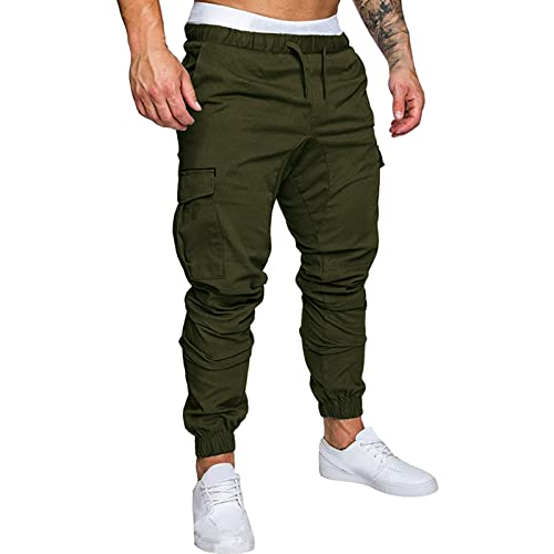 Cargohose Herren Lang Multi Taschen Große Größen Outdoorhose Sport Gerade Athletisch Vintage Arbeitshose Freizeit Stretch Jogginghose Breites Bein Outdoor Hose von Generisch