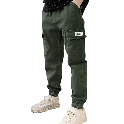 Cargohose Kinder, Trekkinghose Kinder, Hosen Für Jungen Kinder Baggy Lange Cargohose - Outdoor Skater Hose Wanderhose Teenager Cargo Pants Mit Gummizug Regular Fit Jogginghose von Generisch