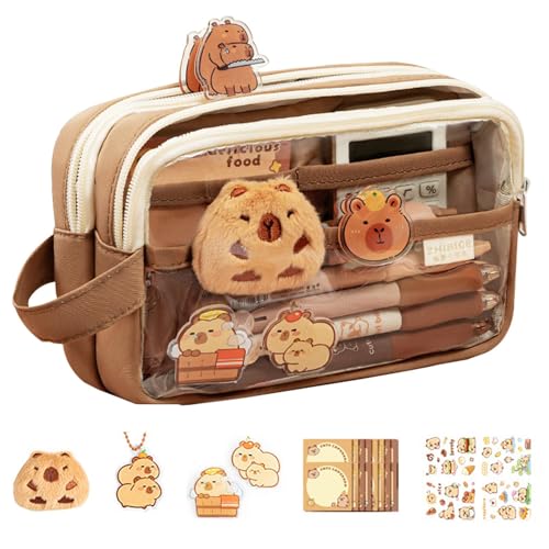 Cartoon Capybara Federmäppchen Mit Fächern,Capybara Stifte,Capybara Mäppchen,süßes Federmäppchen,Federmäppchen Für Mädchen,Federmäppchen Mit Breiter Öffnung,tragbare Make-up-Tasche Für Aufbewahrung Cartoon Capybara Federmäppchen Mit Fächern,Capybara Stifte,Capybara Mäppchen,süßes Federmäppchen,Federmäppchen Für Mädchen,Federmäppchen Mit Breiter Öffnung,tragbare Make-up-Tasche Für Aufbewahrung von Generisch
