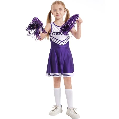 Cheerleader Kostüm Damen, Cheerleader Kostüm Kinder, Mädchen Karneval Kostüm Cheerleadering Outfit Mädchen Für Karneval Halloween,Fasching Cheerleader kostüm mädchen von Generisch