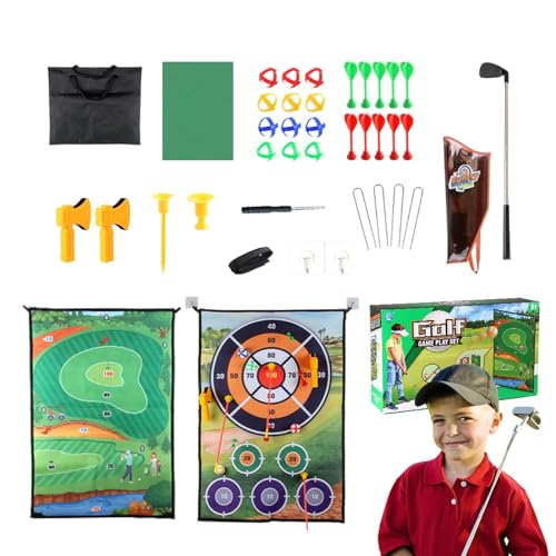 Chipping-Golfspielmatte, Chip-and-Stick-Golfspiel, Doppelseitige Übungsmatte Golf-Chipping-Spiel, Stick Chip Game, großes Golf-Trainingsmatten-Set für Zuhause, Hinterhof, Garage von Generisch
