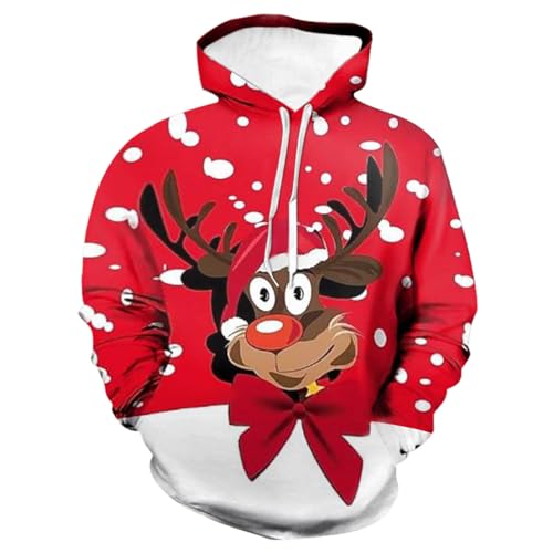 Christmas Hoodie, Christmas Hoodie Herren Mode Hässlich Weihnachts - Weihnachtspullover Oversized Weihnachtspulli Winter Kapuzenpulli 3d Druck Unisex Kapuzenpullover Langarm Sweatshirt Kapuzenjacke Mi von Generisch