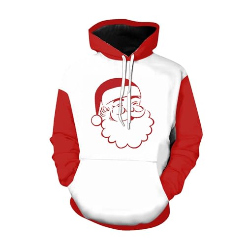 Christmas Hoodie, Christmas Hoodie Herren Winter Komfortabel Weihnachts - Hoodies Warm Weihnachtspulli Weihnachtskleidung Langarm Unisex 3D Druck Kapuzenpullover Sweatshirt Kapuzenjacke Mit Taschen von Generisch