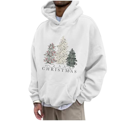 Christmas Hoodie, Hoodie Weihnachten Herren Männlich Langarm Ugly Christmas - Weihnachtskleidung Lustig Kapuzenpulli Hässlich Hoodies Winter Kapuze Kordelzug Sweatshirt Mode Locker Weihnachtspulli Kap von Generisch