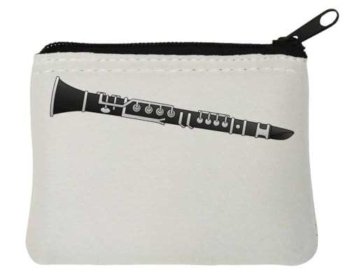 Clarinet Art Neopren-Münzgeldbörse, 10 x 11 cm, Weiß, weiß, Einheitsgröße von Generisch