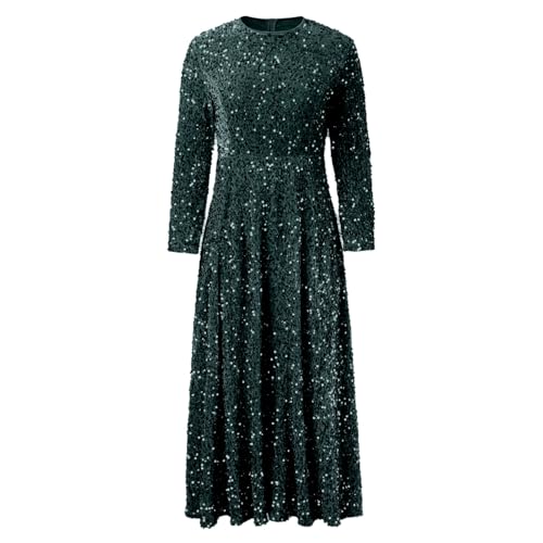 Cocktailkleid Damen Festliche Kleider Glitzer Kleid Elegant Abendkleider Glitzer Festlich Sexy Brautjungfernkleider Abendkleider Silvester Kleid Elegante Kleider Grün M von Generisch