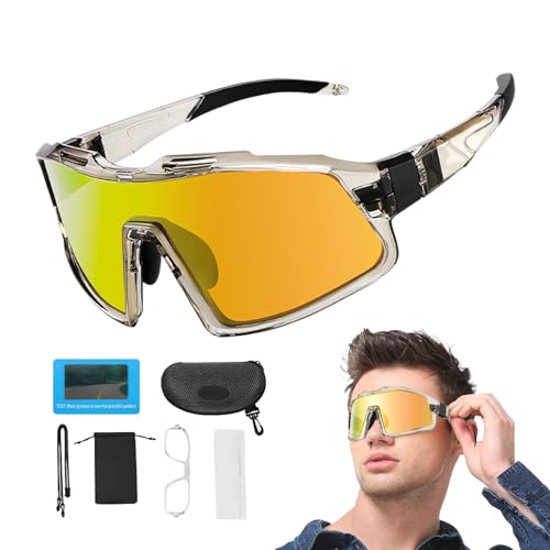 Colorful Polarized Cycling Glasses, Sports Riding Sunglasses, Polarized Cycling Eyewear, Light Protection Sports Glasses, Cycling Sunglasses for Running, Polarized Outdoor Glasses, Hiking Sports von Generisch