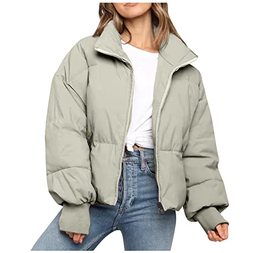 Coupons Amazon Angebote Daunenjacke Damen Winter Jacke Übergang Ultraleicht-Steppjacke Für Winterjacke Kurz Mädchen Outdoor Warm Damen-Jacken Autumn Jacket Women Grün，L von Generisch