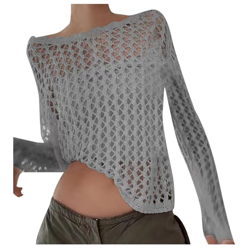 Cover Up Damen Gestrickte Gehäkeltes Oberteil - Netzshirt Große Größen Sommer Outfits Boho Beachwear Elegant Strandtunika Mode Crochet Strandponcho Strandurlaub Badeanzug Bikini Cover-Ups von Generisch