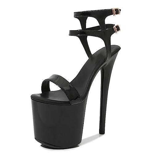 Generisch Damen 20cm Stiletto Plateau Sandalen sexy Catwalk Striptease große größe high Heel Sandalen von Generisch