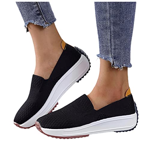 Damen Basketballschuhe Sports Gestrickte Spitzenschuhe Lässig zschuhe Wanderschuhe Walking-Schuhe Sommer Sicherheitsschuhe bequem Gummischuhe Walking weiß Tierhausschuhe Jogging Silber Segelschuhe von Generisch