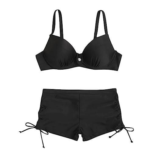 Damen Bikini Set Triangel Badeanzug, Sexy Bikini Oberteil Und Triangel Bikini Damen, V-Ausschnitt Bikini-Oberteile Und High Waist Bikini-Unterteile Mit Cups Swimsuits for Women Swimwear Badebekleidung von Generisch